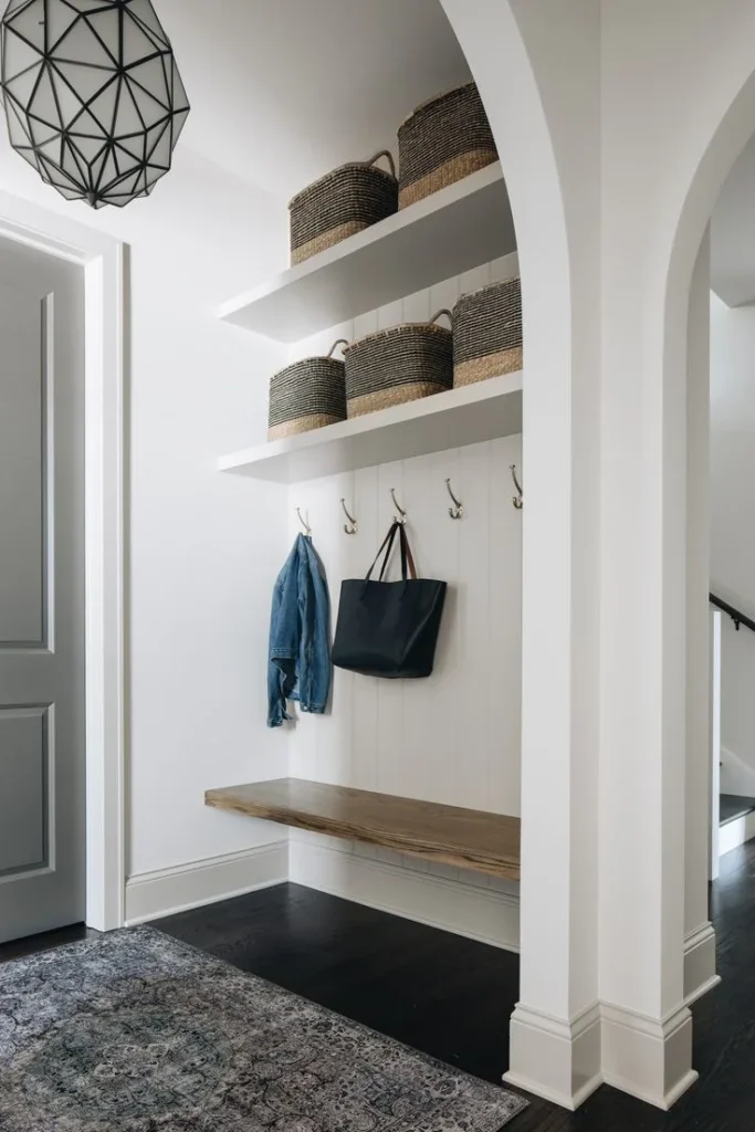 Mudroom Overhead Shelving for Storage 