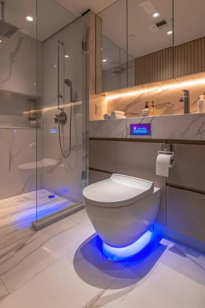 Smart Bathroom for Space Saving