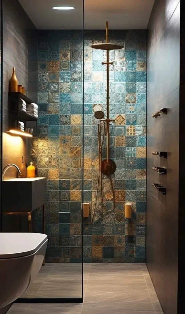 Small Bathroom with a Statement Wall