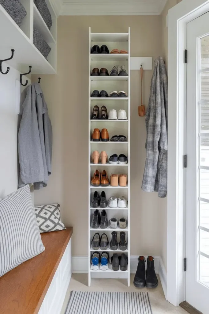 Mudroom Vertical Shoe Storage