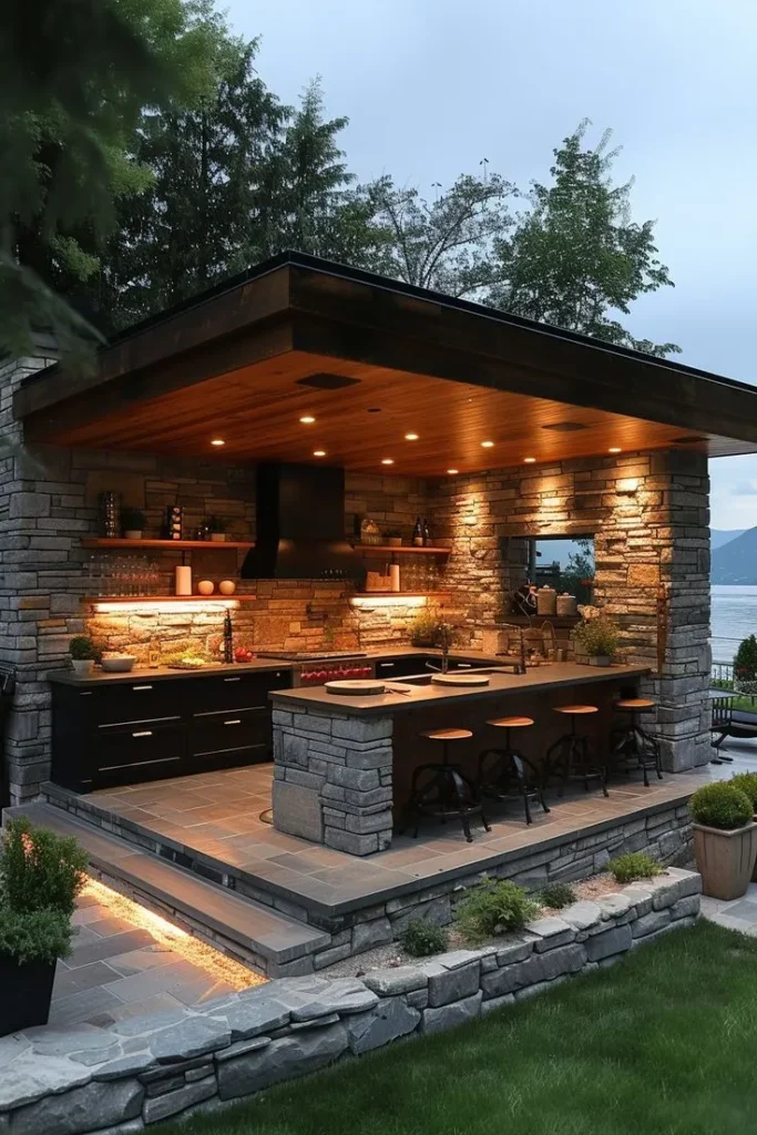 Industrial Chic Outdoor Kitchen