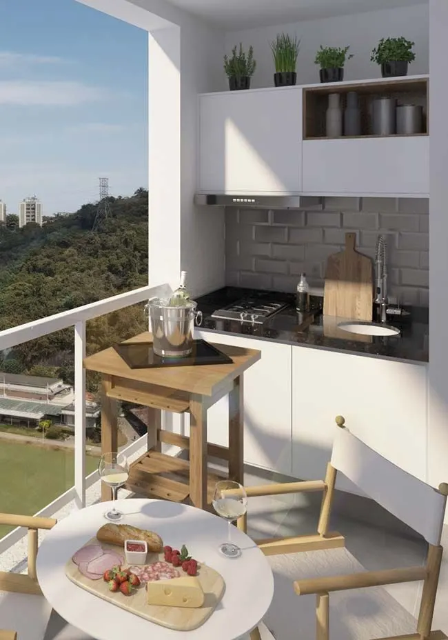 Compact & Cozy Balcony Kitchen