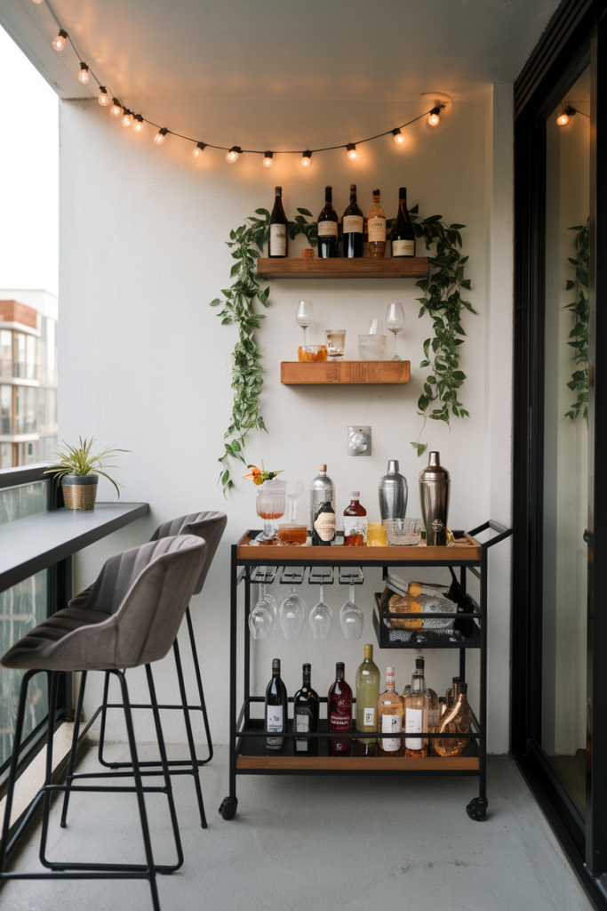 Small Balcony Bar Setup