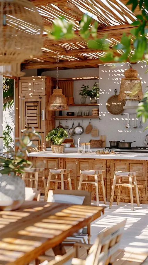 Boho-Inspired Outdoor Kitchen