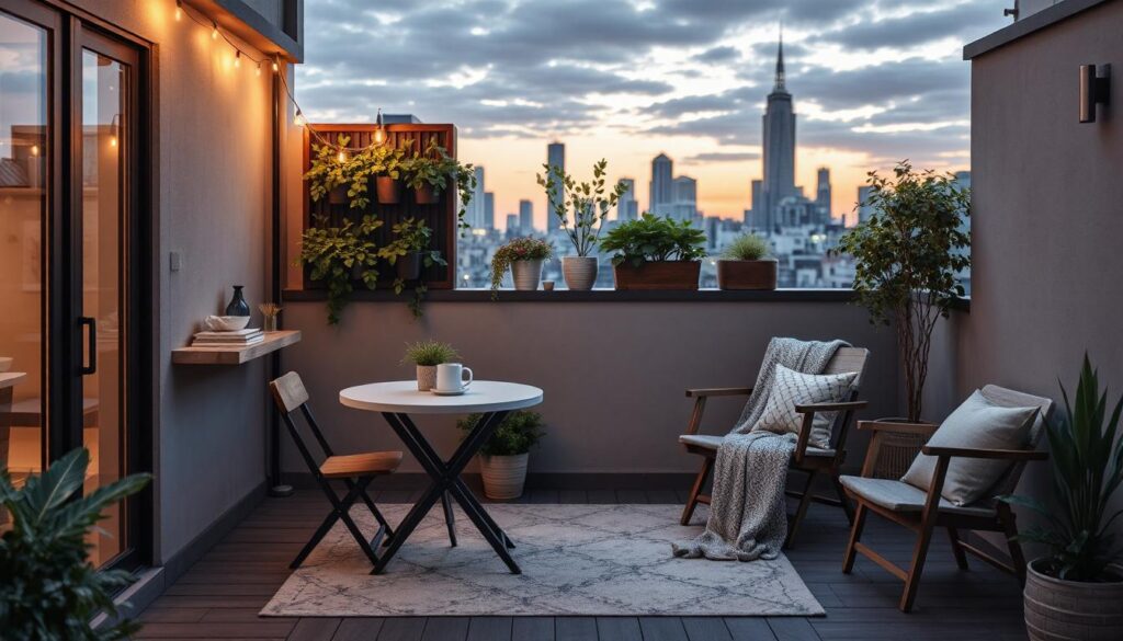 Minimalist Small Balcony of a Urban style apartment