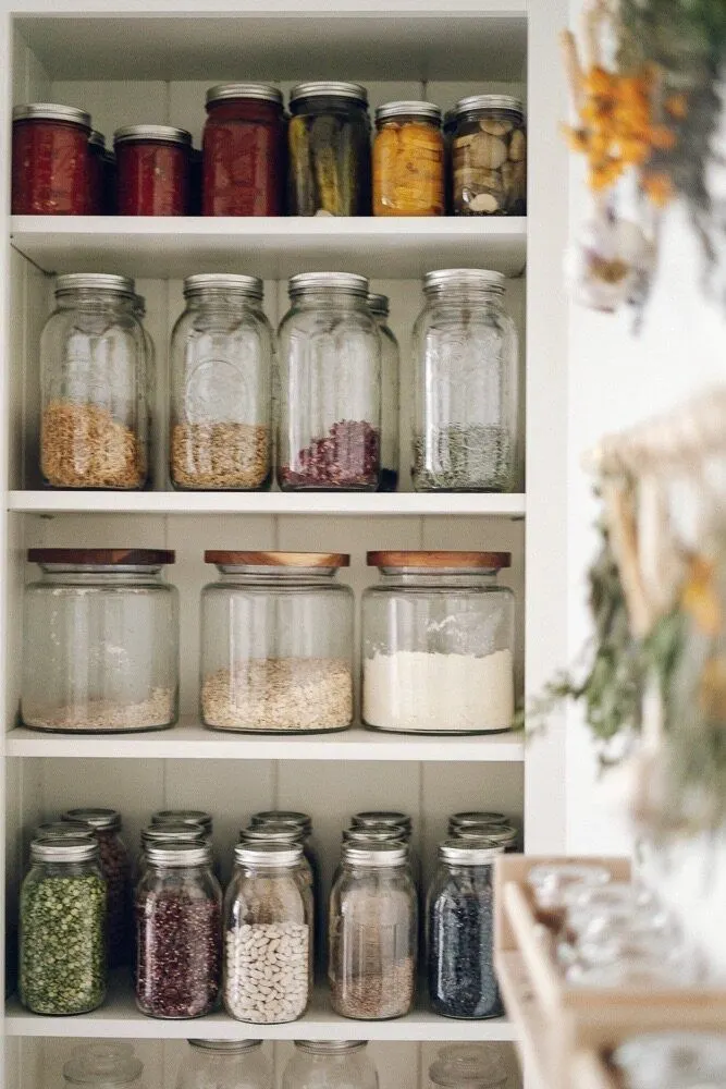 Glass Jars to Store Food in the Pantry