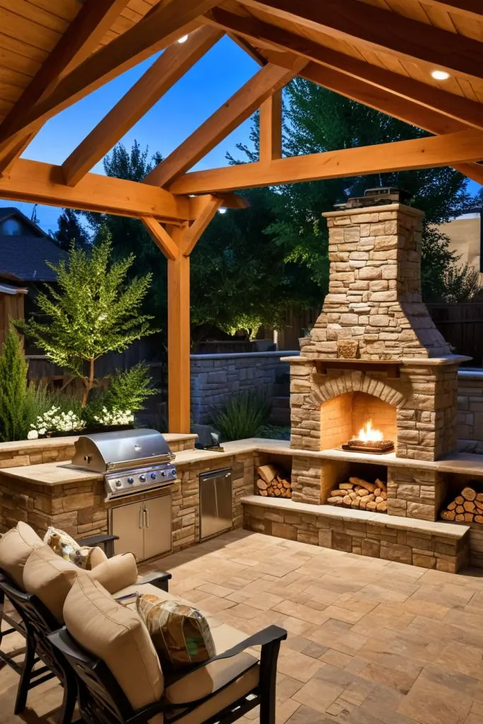 Fully Covered Outdoor Patio Kitchen