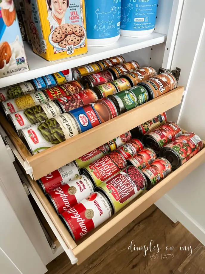 Walk in Pantry Sliding Drawer System to Store Cans