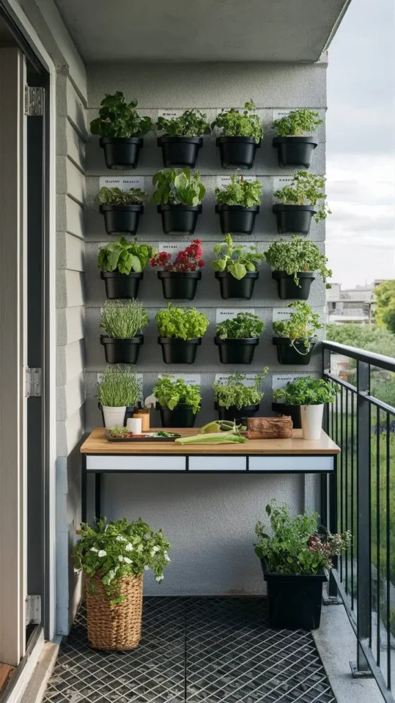 Small Balcony Vertical Herb Garden