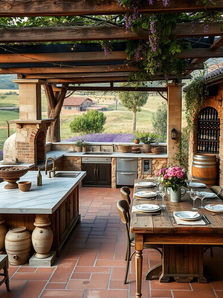 Vineyard-Inspired Alfresco Kitchen