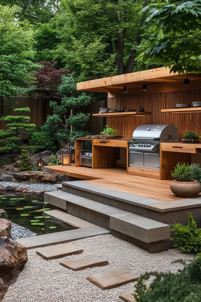 Zen-Inspired Outdoor Kitchen