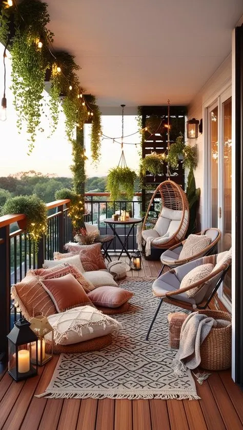 Small Lounge Balcony Setup for Summer