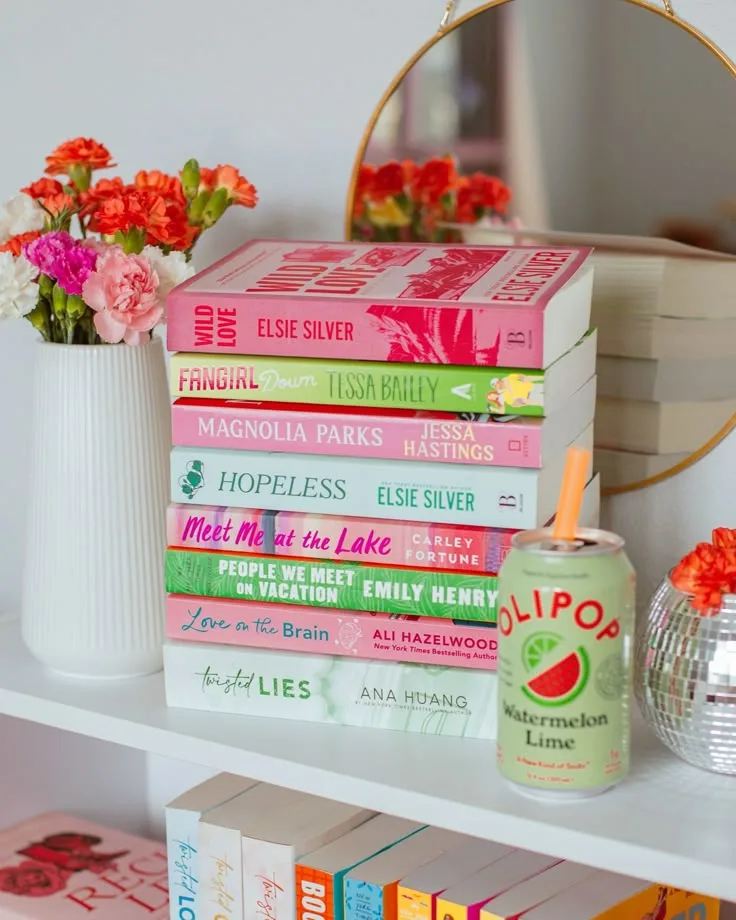 Summer Vibe Books Stacked as a Decoration for the Summer