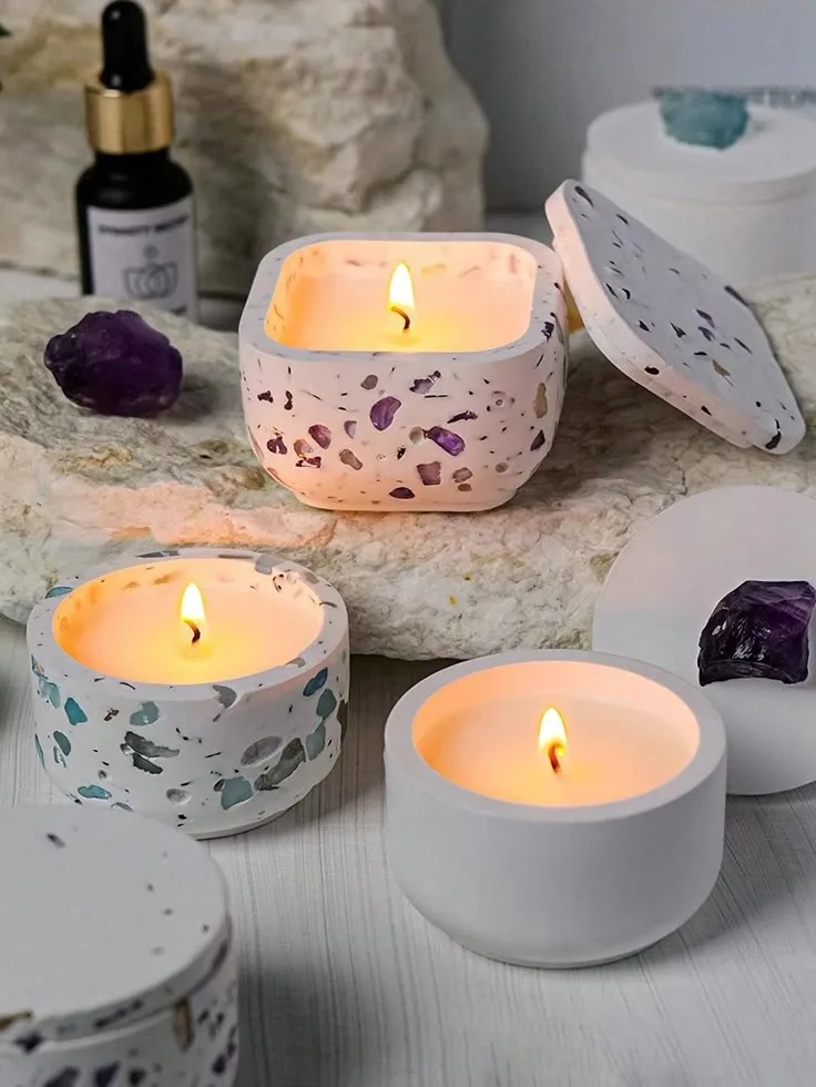 DIY Cement Candle Holders