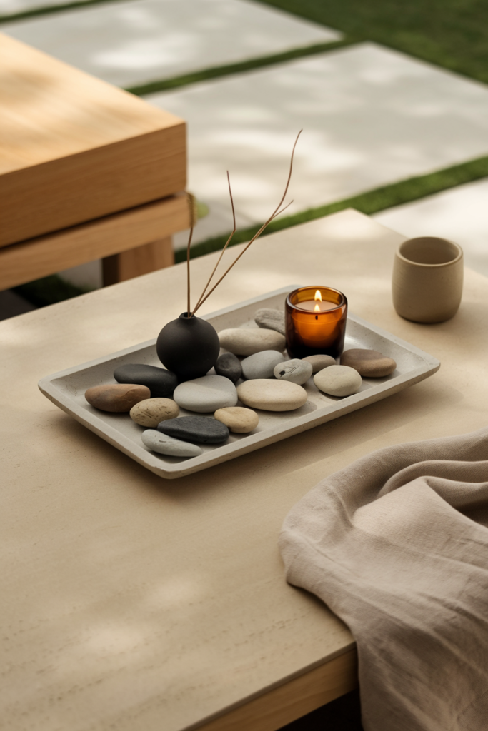 Coffee Table River Stone Décor