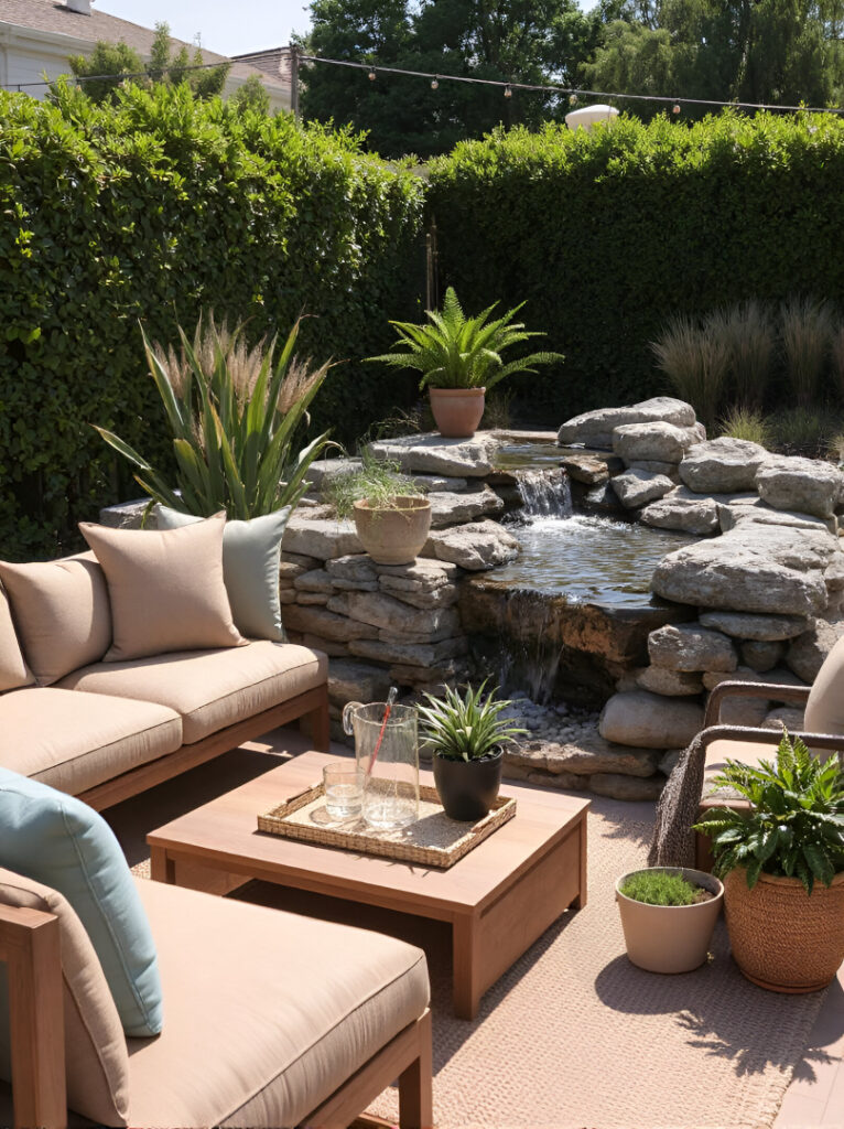 Summer Lounge area Mini Waterfall