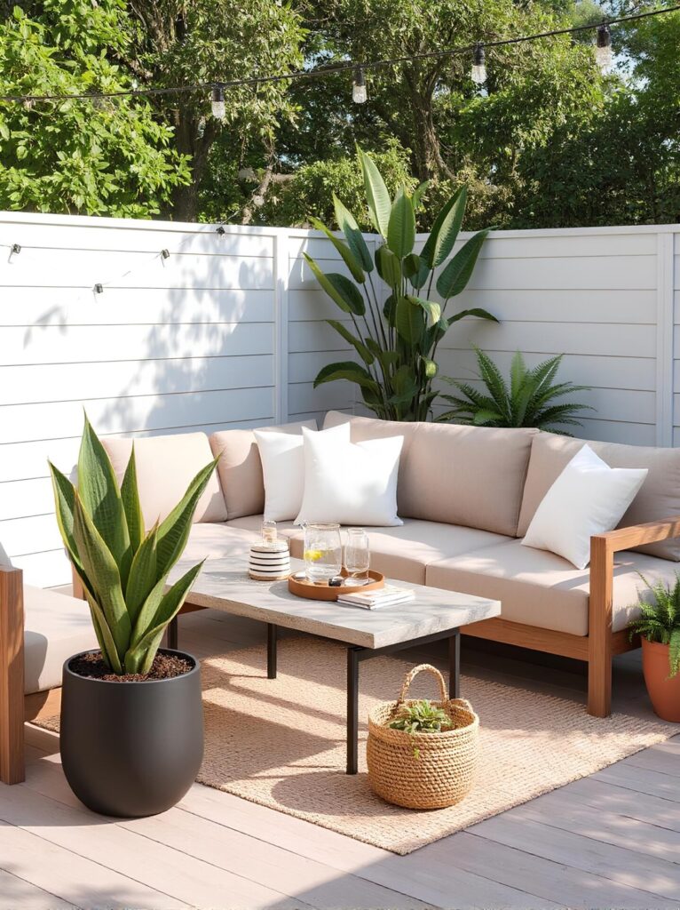 Summer Lounge is decorated with Outdoor Plants