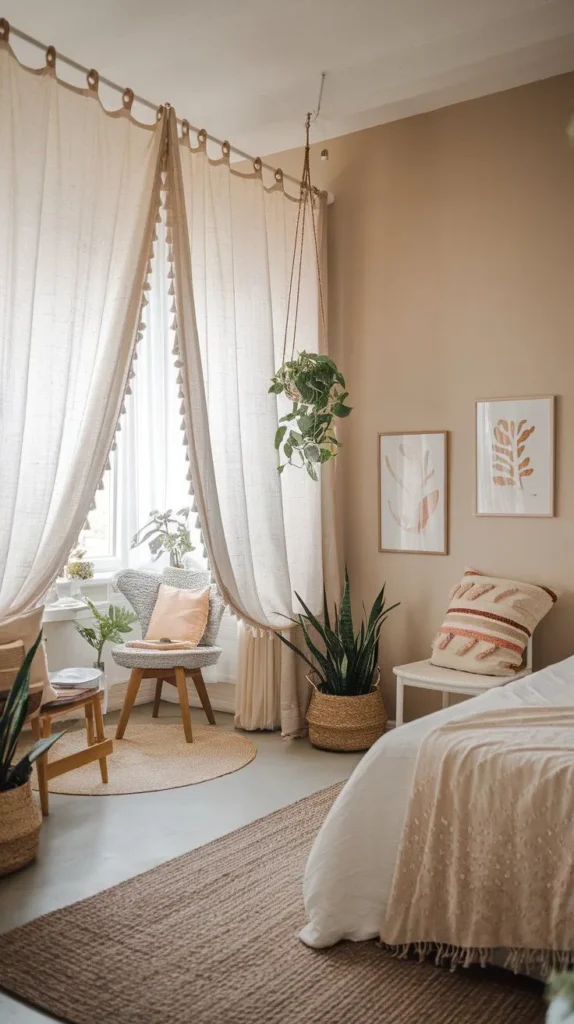Seagrass Rug in a boho style bedroom