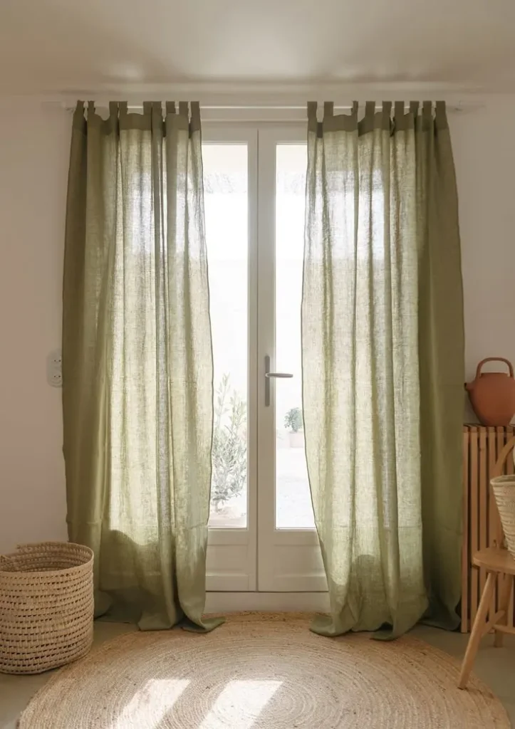 Sheer Curtain Panels for boho style bedroom in summer season