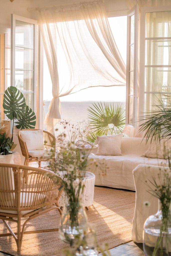 Light Airy Livingroom with Summer Decor