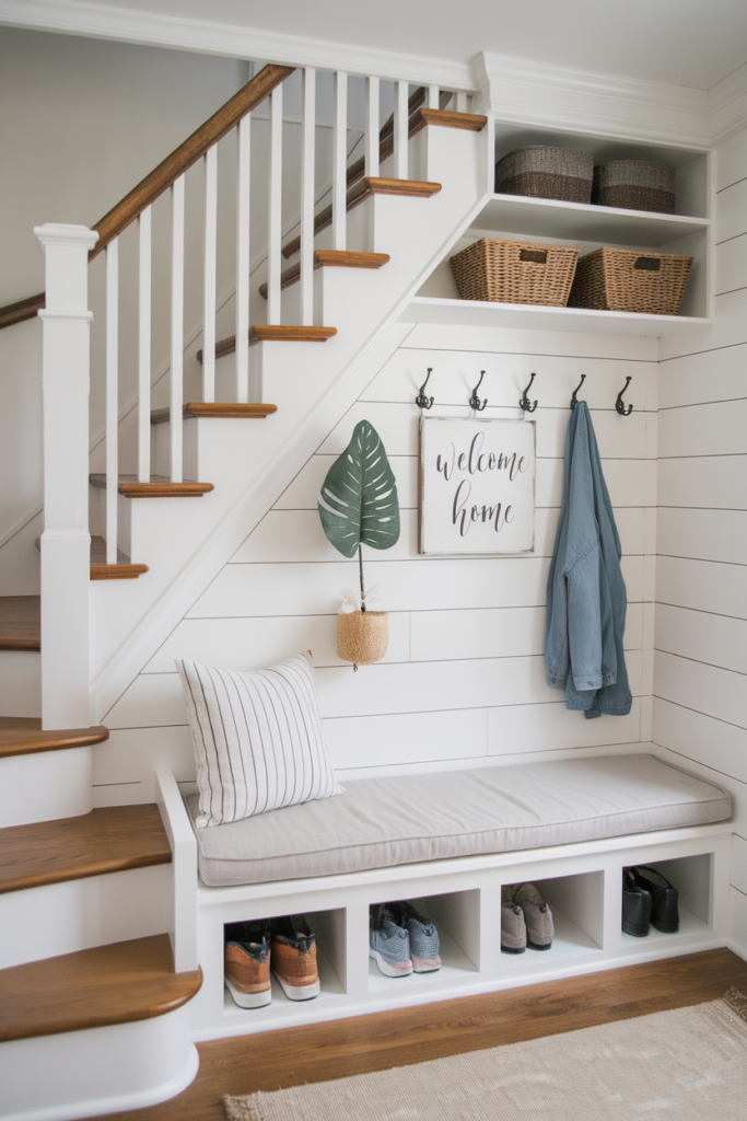 Small Mudroom ,Coat Closet area Under the Stairs 