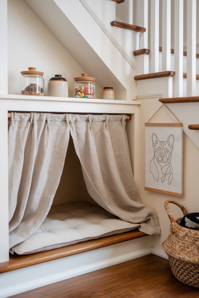 Under the Stairs Pet sleeping area and a Pet Nook