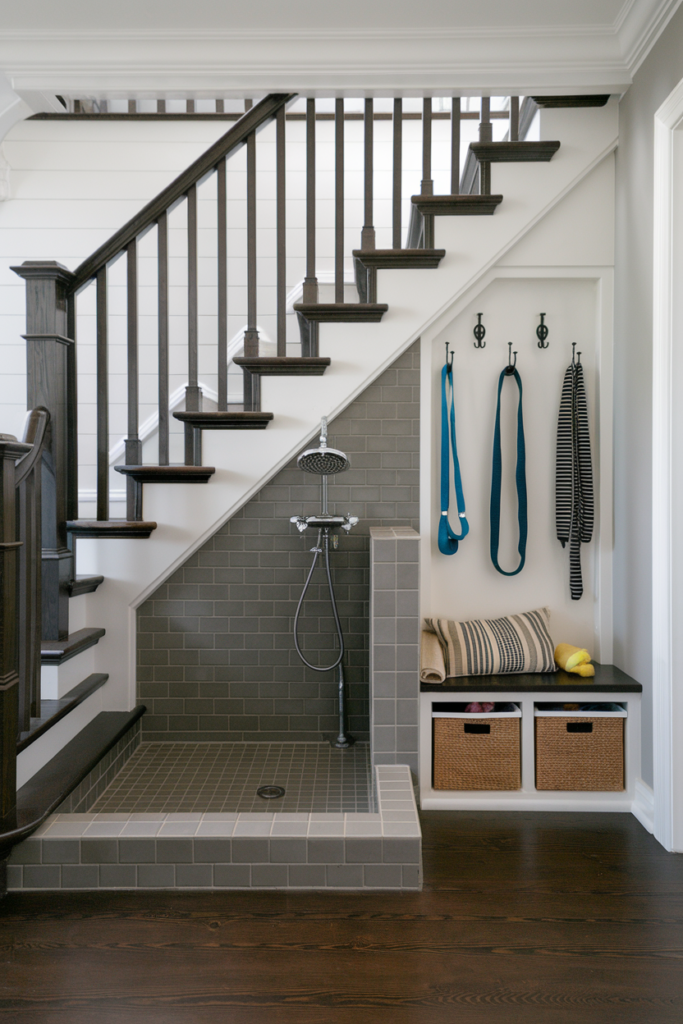 Under the Stairs Pet Washing Station 