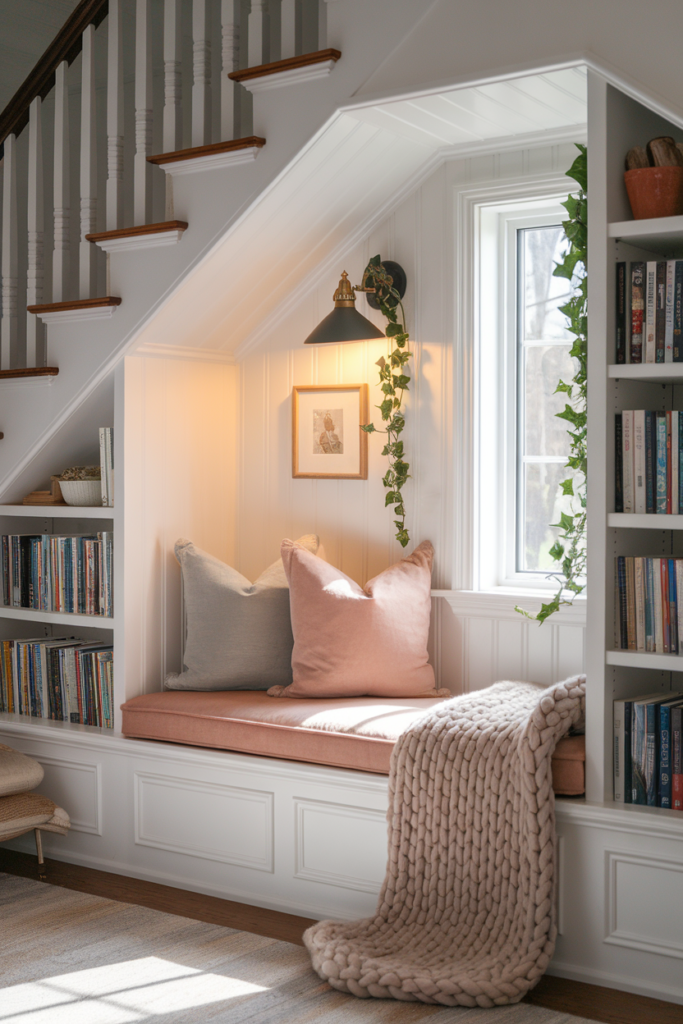 Under the Stairs Reading Nook With a Window Seat 