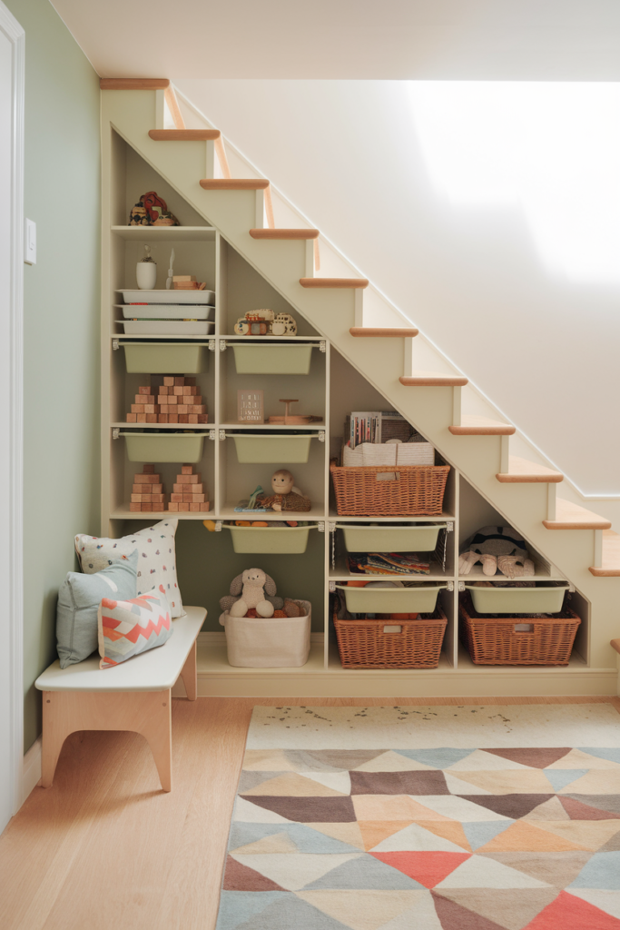 Kid's Toy Storage Under the Stairs 