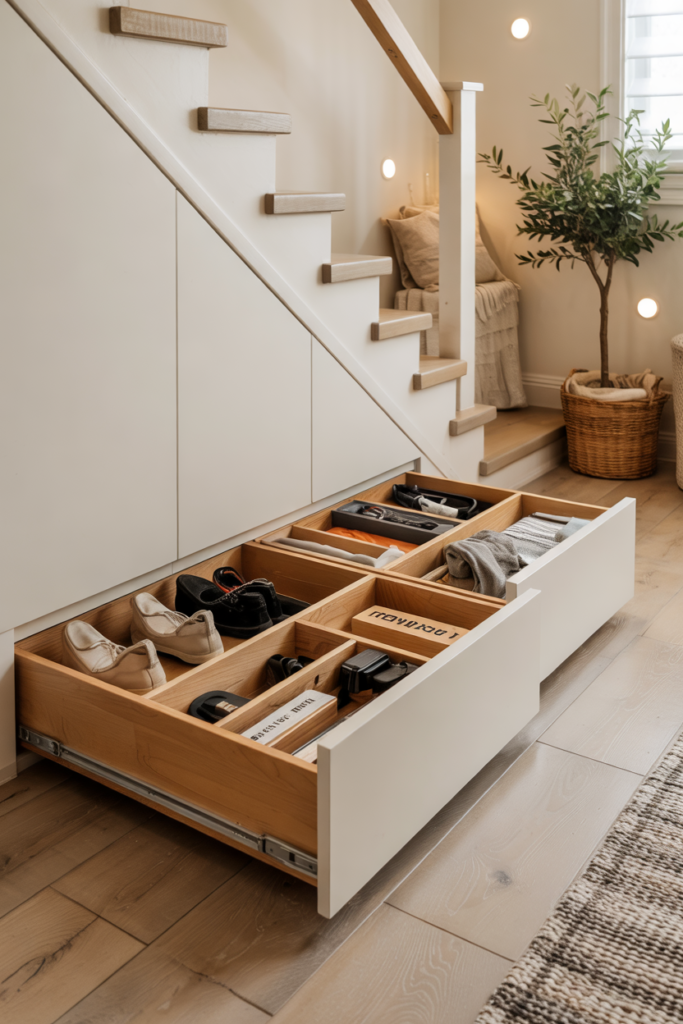 Under the Stairs Pull out Drawers 