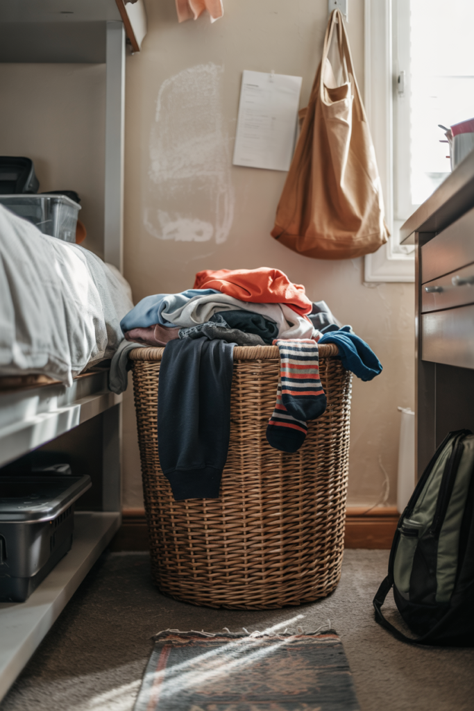 Laundry basket for the dorm room