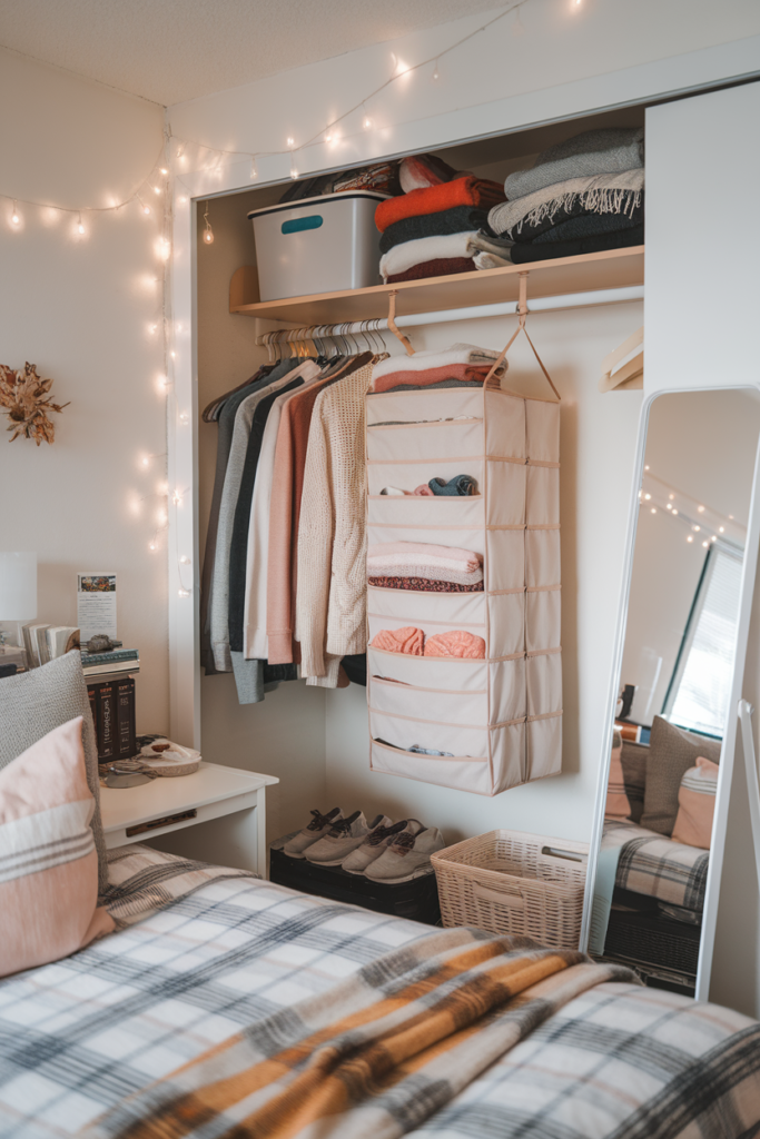 Clothes organizer for the dorm room 
